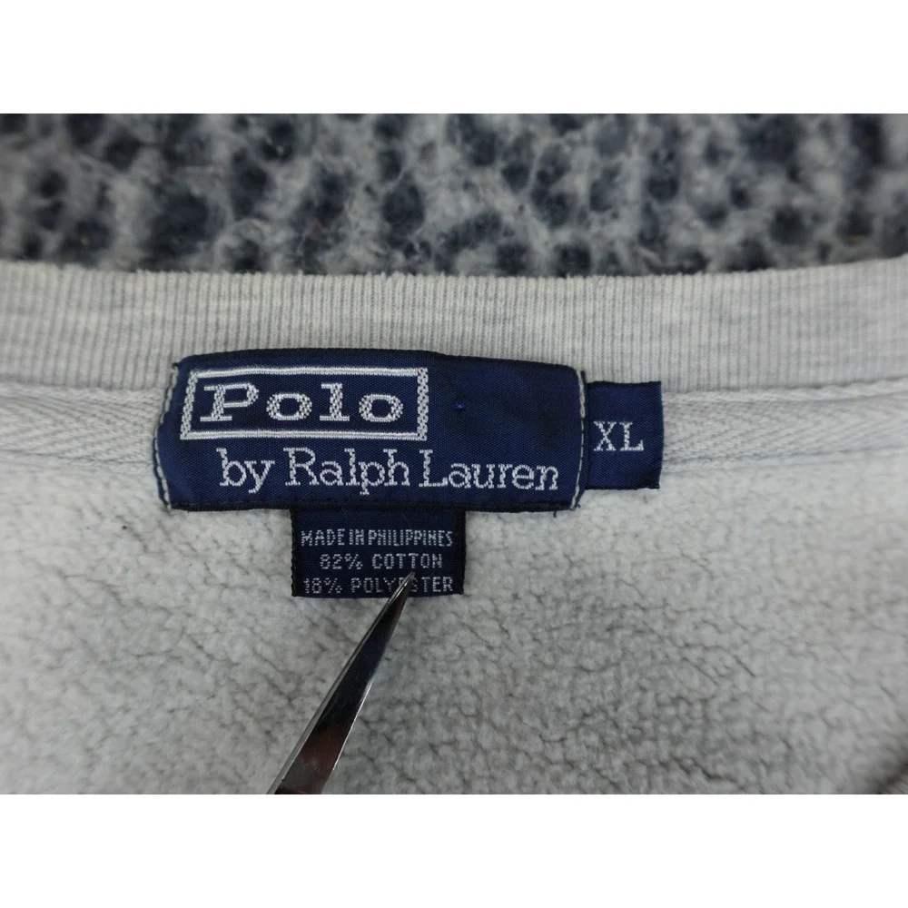 Polo Ralph Lauren Crewneck Sweatshirt Mens XL Gray Embroidered Pony Cotton Blend